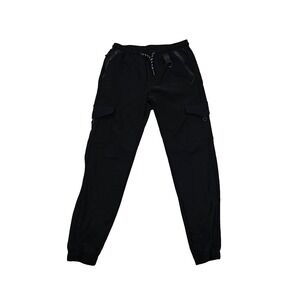 RGSTR Joggers Youth Size 18 Pull On Elastic Waist Black Zipper Cargo Pockets